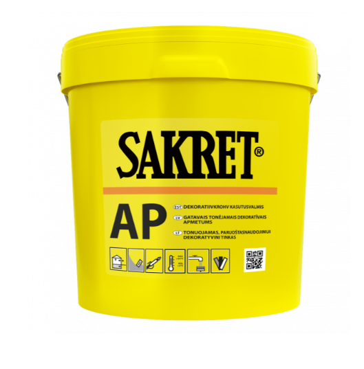 Sakret AP 1.5мм - Готовая к применению, тонируемая декоративная штукатурка 25кг